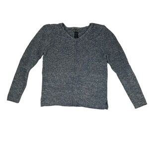 REI Womens Sweater‎ Size S Blue White Marled V Neck Long Sleeve Knit Casual